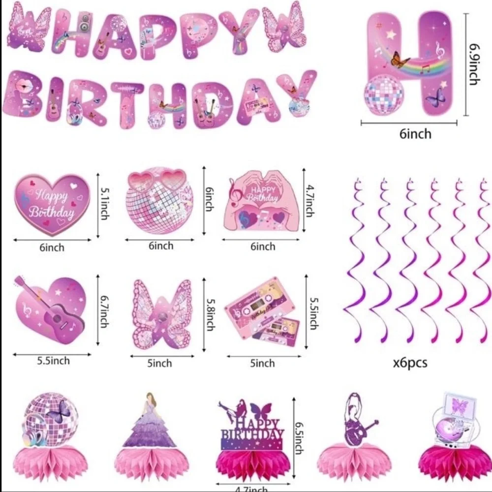 NWT Swiftie Birthday Party Supplies Set + Party‎ Favors